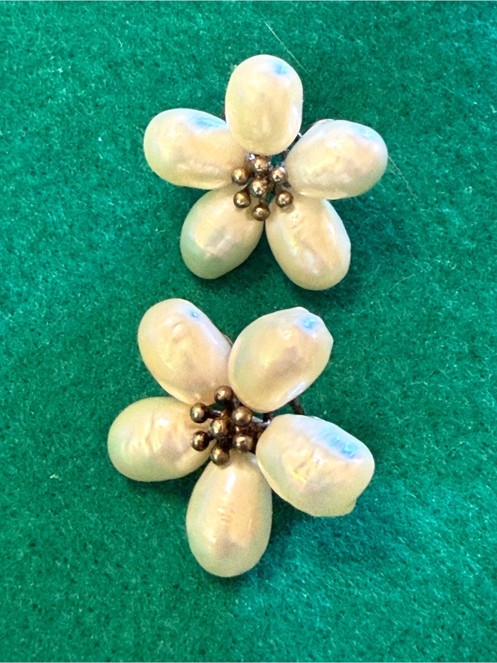 Freshwater Pearl Flower Earrings - White Floral Design